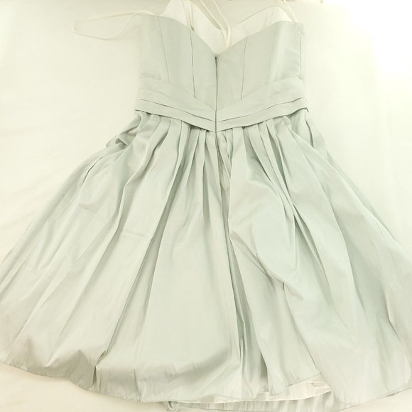 Priscilla of Boston Womens Silver Strapless Formal Back Zip Mini Dress Size 8 - Picture 6 of 15